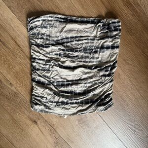 Free People Black and Cream Tube Top